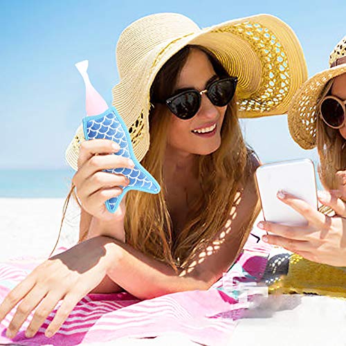  Anti-Freezing Mermaid Ice Pop Holders Popsicle Holder Bags Ice Pop Sleeves Freezer Pop Holders Bags, Neoprene Fabric 15 Pack