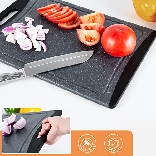  Xtra Large Cutting Boards, Plastic Cutting Boards For Kitchen (Set Of 3), Dark Grey