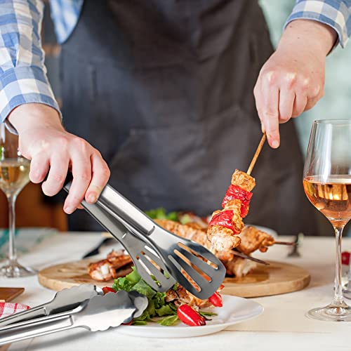  6 Pack Buffet Tongs, Stainless Steel Serving Tongs Metal Small Tongs Serving Utensils