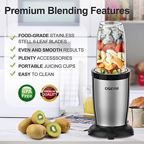  Personal Blender For Shakes And Smoothies, 19 Pieces Set Bullet Blender For Shakes, 850W Smoothie Blender With 2 * 17 Oz & 10 Oz To-Go Cups, Easy To Clean, BPA Free (Black)