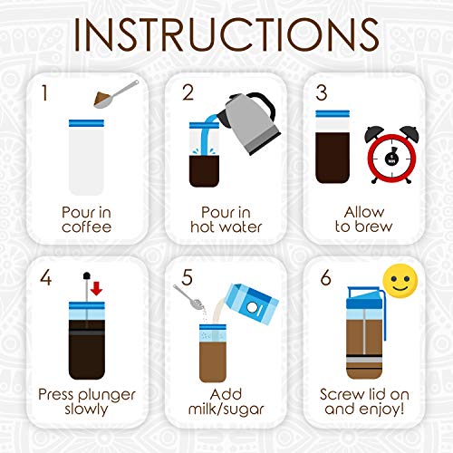  Travel French Press Coffee Maker | Portable Insulated Coffee Press With Plunger For Travel, Commuting And Outdoors | Borosilicate Glass Cup For Proper Coffee To Go! (15 Oz)…