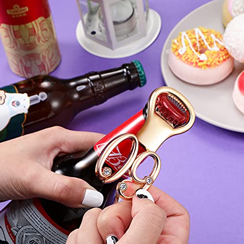  50 Pcs Golden Bottle Opener Birthday Party Favors, Rhinestones Wedding Anniversary For Guests Beer Opener Favor Gift Party Decor (60th Style)