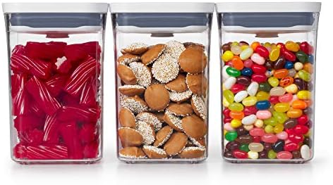  OXO Good Grips 3-PC Small Square Short POP Container Set, White