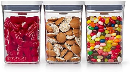  OXO Good Grips 3-PC Small Square Short POP Container Set, White