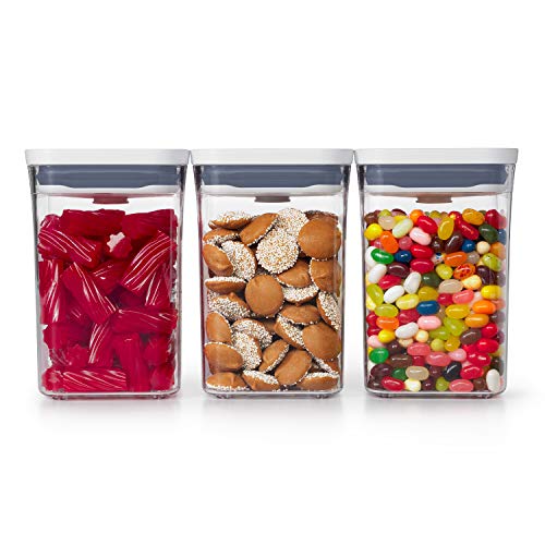  OXO Good Grips 3-PC Small Square Short POP Container Set, White