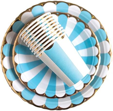  Pink And Gold Foil Party Supplies Set - 90PCS (Serves 30 Guests) Disposable Dinner Dessert Paper Plates 9oz Cups Baby Girl Boy Shower Gender Reveal Bridal Shower Birthday Wedding Party Decoration