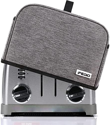  2 Slice Toaster Cover With Two Pockets For Storing Knife,Grey