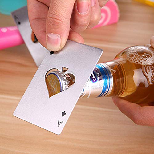  20Pcs Bottle Opener, Stainless Steel Credit Card Size Beer Opener Cap, Ace Of Spades Casino Poker Shaped Can Opener For Your Wallet, Suits For Family Bar Party Tools