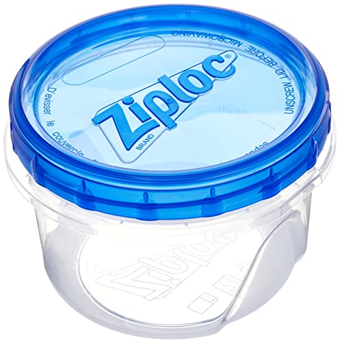  Ziploc Twist N Loc Food Storage Meal Prep Containers Reusable For Kitchen Organization, Dishwasher Safe, Small Round, 6 Count