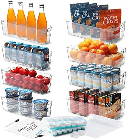  StorageBud Pantry Organization And Storage Bins - 14 Pieces Food Storage Containers - Clear Storage Bins For Fridge, Refrigerator & Kitchen Cabinet - BPA Free Freezer Organizer Bins