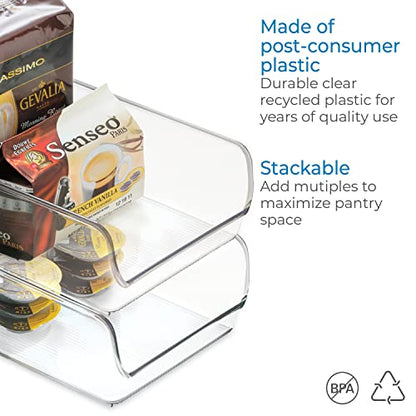  IDesign BPA-Free Plastic Freezer And Fridge Organization Bin For Kitchen, Fridge, Freezer, Pantry And Cabinet Organization, The Linus Collection – 11" X 7" X 3.5", Clear