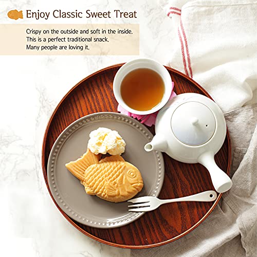  Traditional Taiyaki 붕어빵 Fish Shaped Cake Pan Waffle Pancake Bread Maker. Quick And Easy Dessert Maker. Cook Up To 4 Pastry Dough. Home Cooking