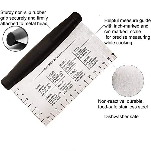 And Kitchen Tool Stainless Steel Metal Griddle Scraper Chopper Cutter For Bread And Pizza Dough Purpose Stainless Steel Scraper & Chopper Dough Scraper, Dough Cutter & Pastry Scraper