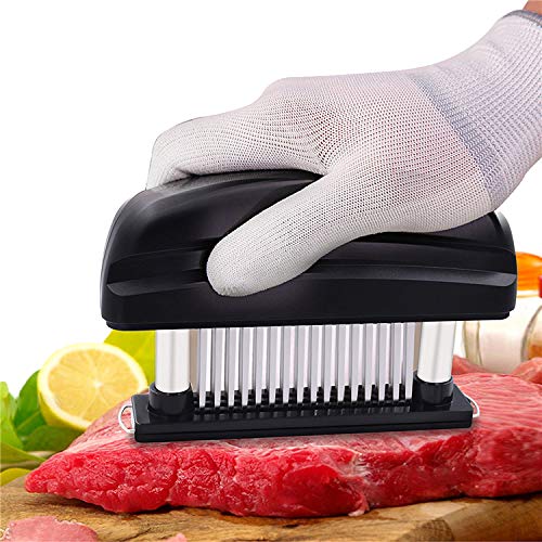  Meat Tenderizer, 48 Stainless Steel Sharp Needle Blade, Easy To Use & Clean, Heavy Duty Cooking Tool For Tenderizing Beef, Turkey, Chicken, Steak, Veal, Pork, Fish, Cooking Set (large, Black)