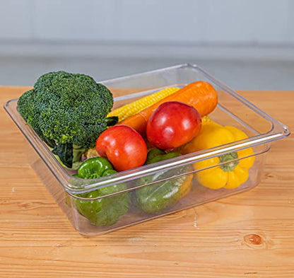  Luston 6-Pack Polycarbonate Food Pan,Half Size, 4" Deep,clear,NSF