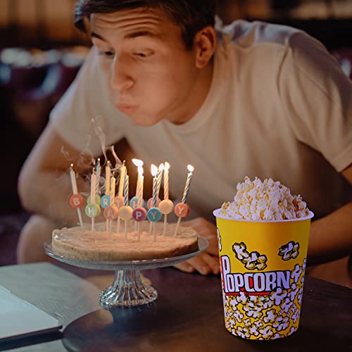  25 Pack 32oz Paper Popcorn Boxes Popcorn Containers Popcorn Buckets Disposable Pop Corn Tubs For Party And Movie
