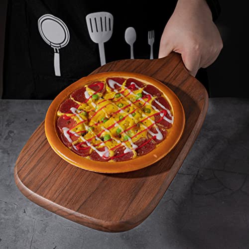  Wooden Cutting Boards For Kitchen, Thick Walnut Wood Chopping Board With Handle, Small Food Serving Board For Meat Veggies Charcuterie Cheese Crackers (15"x7.28"x0.8")