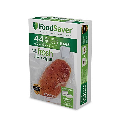 FoodSaver OodSaver FSFSBF0226-FFP 1-Quart Precut Heat-Seal Bags, 44 Count, Frustration-Free -Packaging,Frustration-Free -Packaging