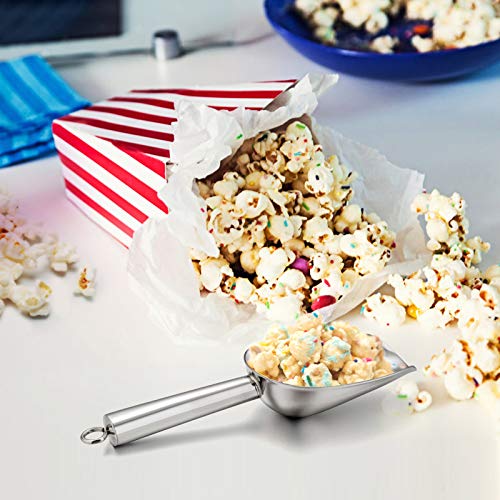  Mini Scoop, E-far 3 Ounce Stainless Steel Kitchen Utility Scoops, Ideal For Candy/Ice Cube/Flour/Sugar/Coffee Bean/Protein Powder, Food Grade & Anti Rust, Easy Clean & Dishwasher Safe (4 Pack)