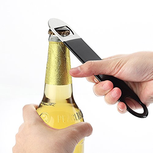  3 Pack 7" Heavy Duty Flat Bottle Opener, Pink Black Blue Stainless Steel Beer Opener