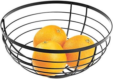  Austin Wire Bowl, Metal Fruit Basket With Lattice Design, Matte Black
