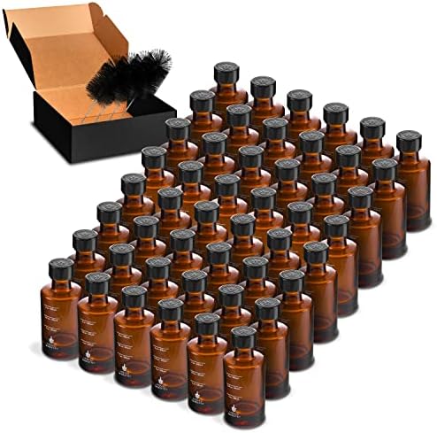 (12-pack) 2.4oz / 70mL Glass Small Sample Bottles Clear Color With Capacity Markings, Lids, And Brush | 2 Oz+ Leak Proof & Perfect For Whiskey, Oils, Travel, Juice, & More