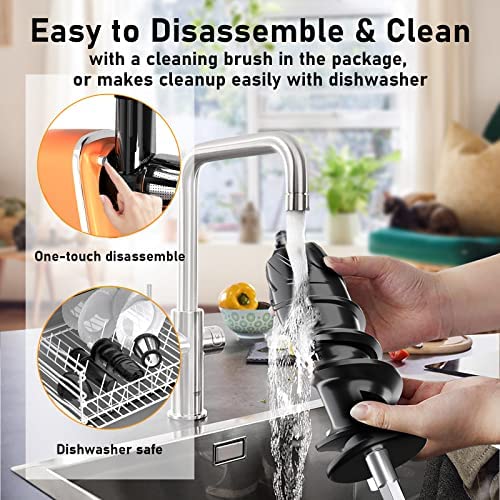  Cold Press Juicer, FEZEN Juicer Machines For Vegetable And Fruit, Easy To Clean Juicer With 2 Speed Modes & Cleaning Brush, Quiet Motor, Celery Extractor With High Juice Yield And Pure Taste, BPA Free