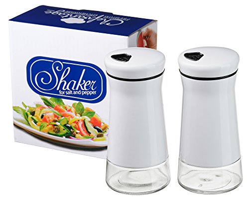  Salt And Pepper Shakers Set With Adjustable Holes - White