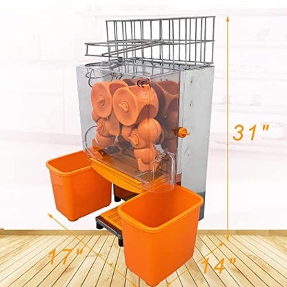  110V Commercial Orange Juicer Machine Electric Citrus Juice Squeezer Lemonade Making Machine With 20-22 Oranges Per Minute For Fresh Fruit Vegetable