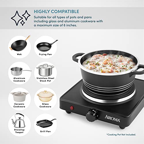  P-303 Single Burner Hot Plate, Black