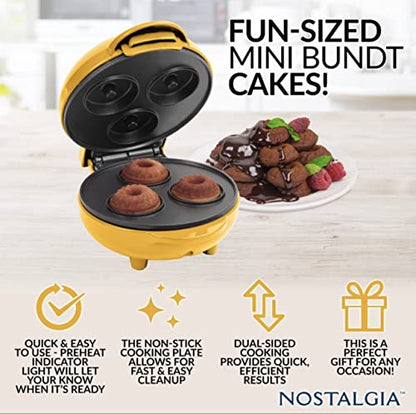  MyMini Lava & Bundt Cake Maker-mini Breads, Mini Muffins, Compact Size (Gold)