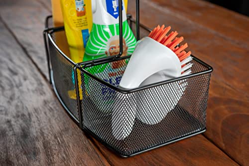  Teel Caddy For Organizing Paper Towels, Condiments, Tools For Grill, BBQ, Picnics, Household Cleaning, Garage, Cars Caddy, Black, Large
