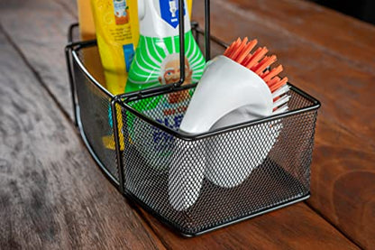  Teel Caddy For Organizing Paper Towels, Condiments, Tools For Grill, BBQ, Picnics, Household Cleaning, Garage, Cars Caddy, Black, Large