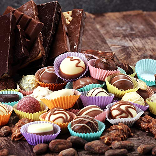  Mini Cupcake Liners Muffin Wrappers Rainbow Bright Baking Cups Paper, 400 Pack