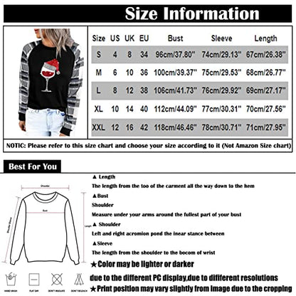  Womens Crewneck Sweatshirt Cute Plus Size Sweatshirts Long Sleeve Crew Neck Christmas Print Pullover Top Fall Clothes