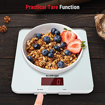  201 Digital Multifunction Meat Food Scale With LCD Display For Baking Kitchen Cooking, 11lb Capacity By 0.1oz, Tempered Glass