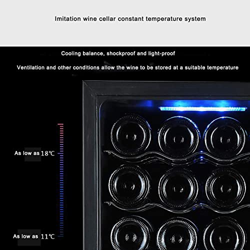  ATAAY 28 Bottle Compressor Wine Cooler Refrigerator Freestanding Quiet Operation Wine Fridges Cellar Digital Touch Display Anti Light Finish Auto-Defrost Double-Layer Glass Door