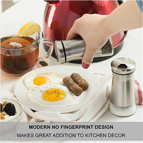  Salt And Pepper Shakers Set With Adjustable Holes - White