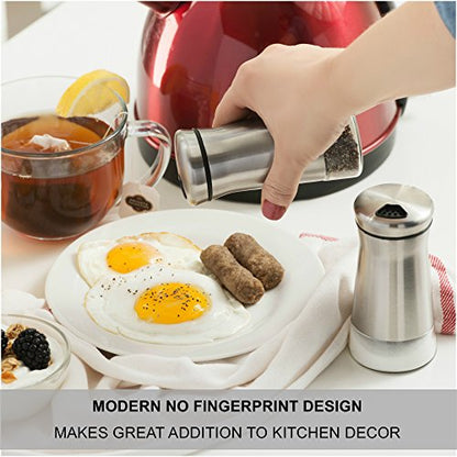  Salt And Pepper Shakers Set With Adjustable Holes - White