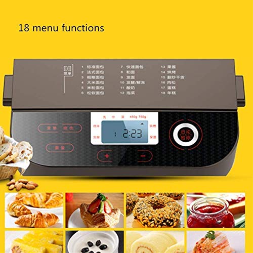  Bread Machine, Compact Fast Breadmaker, Fully Automatic Touch, 450W, LCD Screen, Three Burnt Colors, 18 Menus Appointment Time Automatic Fruiting Suitable For 4-5 People Easy To Use