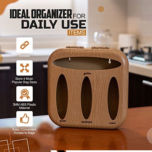  Ziplock Bag Organizer For Kitchen Drawer, Bag Storage Organizer, Storage For Kitchen Drawer Or Wall Mount, Ziploc Storage Bag Organizer, Beautiful, Waterproof And Sturdy Kitchen Gadget
