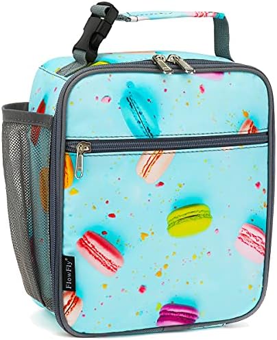  FlowFly Kids Lunch Box Insulated Soft Bag Mini Cooler Back To School Thermal Meal Tote Kit For Girls, Boys, Black