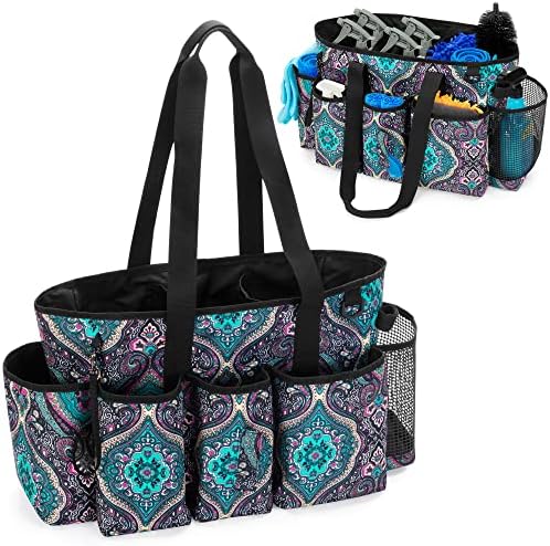  Tote Cleaning Caddy With Dividers For Cleaning Supplies, Cleaning Bag Organizer With Handle Strap For Cleaning Work, Totem, (Bag Only)