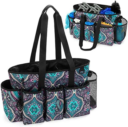  Tote Cleaning Caddy With Dividers For Cleaning Supplies, Cleaning Bag Organizer With Handle Strap For Cleaning Work, Totem, (Bag Only)