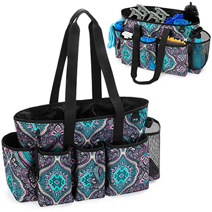  Tote Cleaning Caddy With Dividers For Cleaning Supplies, Cleaning Bag Organizer With Handle Strap For Cleaning Work, Totem, (Bag Only)