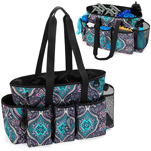  Tote Cleaning Caddy With Dividers For Cleaning Supplies, Cleaning Bag Organizer With Handle Strap For Cleaning Work, Totem, (Bag Only)