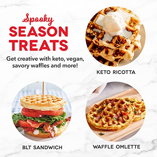 Dash Ash Mini Waffle Maker (2 Pack) For Individual Waffles Hash Browns, Keto Chaffles With Easy To Clean, Non-Stick Surfaces, 4 Inch, Halloween, Orange