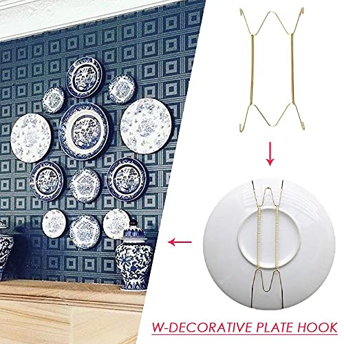  Invisible Plate Hangers, Wall Plate Hangers Stainless Steel Wire Plate Hangers Holders, Compatible 5.9 To 15.7 Inch Decorative Plates And Art(8 Inch)