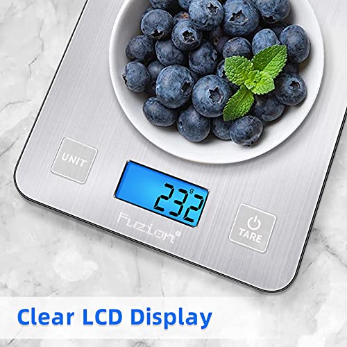  Digital Kitchen Scale, 5000g/11lb X 0.1oz Food Scales Digital Weight Grams And Oz For Weight Loss, Cooking And Baking, 5 Units With Tare Function, Easy Clean Stainless Steel(Battery Included)