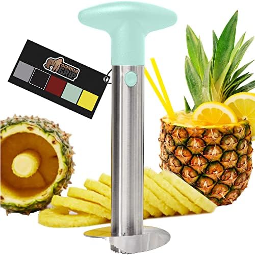  Pineapple Corer, Easy To Use BPA Free Peeler, Rust Resistant Reinforced Stainless Steel Sharp Blades, Fruit Slicer Tool, Detachable Handle, Kitchen Essentials, Core Twist Remover, Black